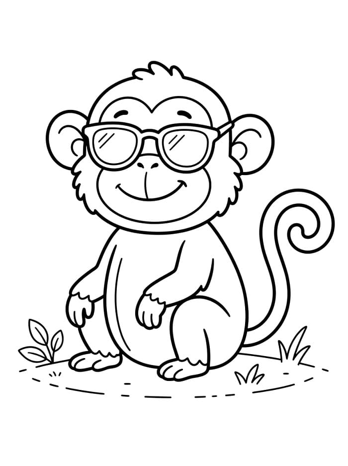 Cooler Affe ausmalbilder