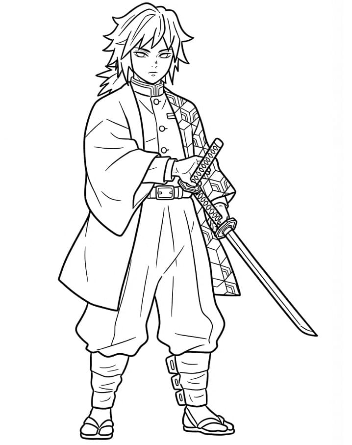 Cooler Giyu Tomioka ausmalbilder