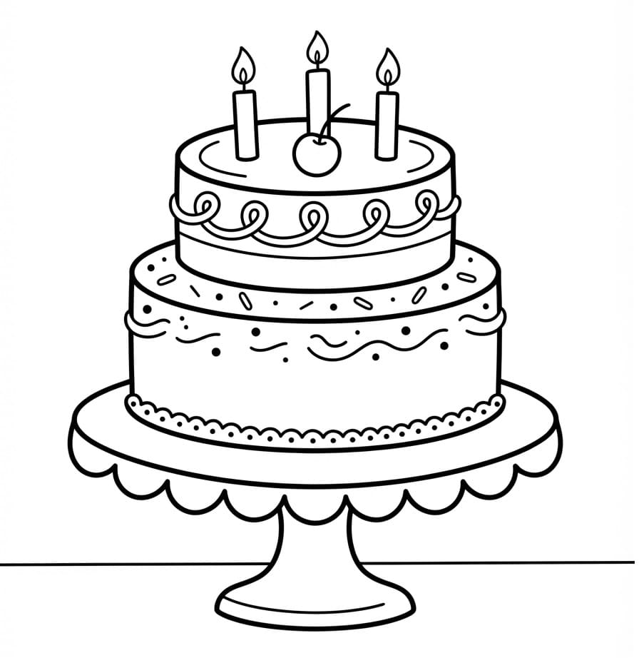 Cooler Kuchen ausmalbilder