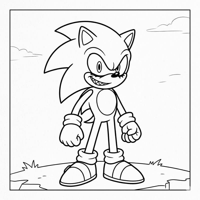 Cooler Sonic Exe ausmalbilder