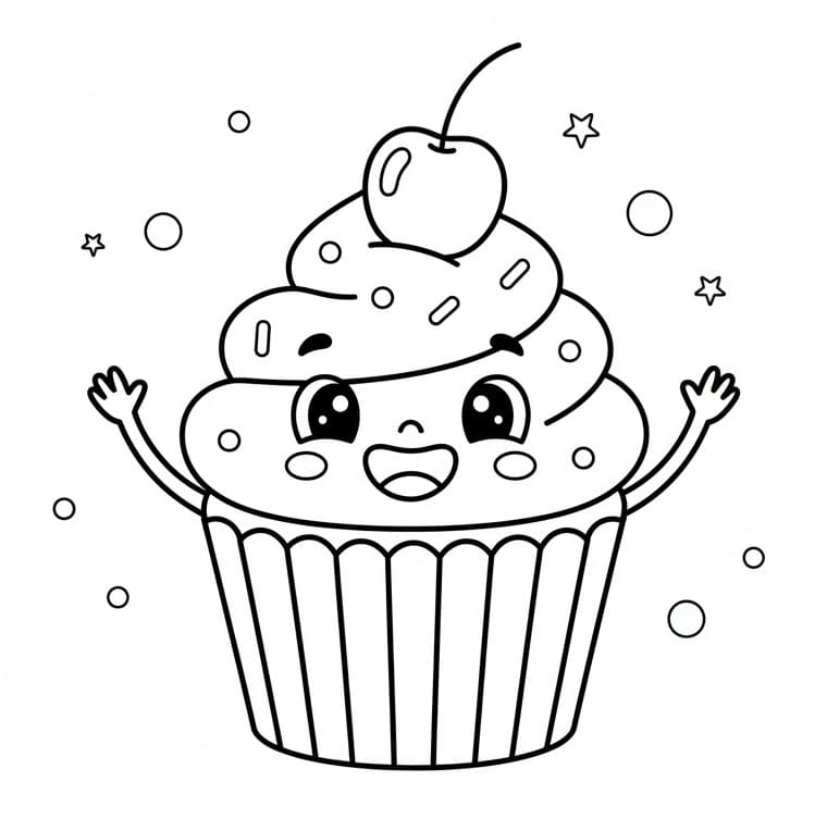 Cupcake gratis ausmalbilder