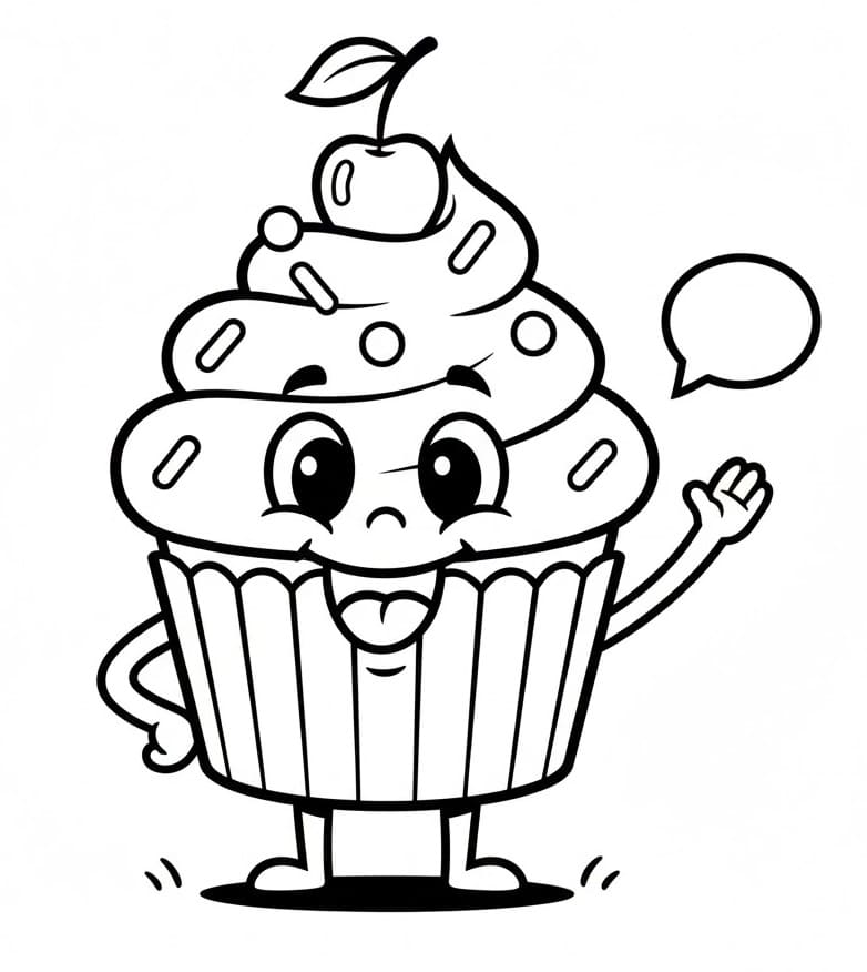 Cupcake zum Ausdrucken ausmalbilder