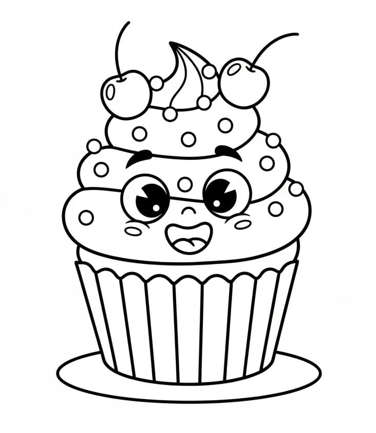 Cupcake zum Drucken ausmalbilder