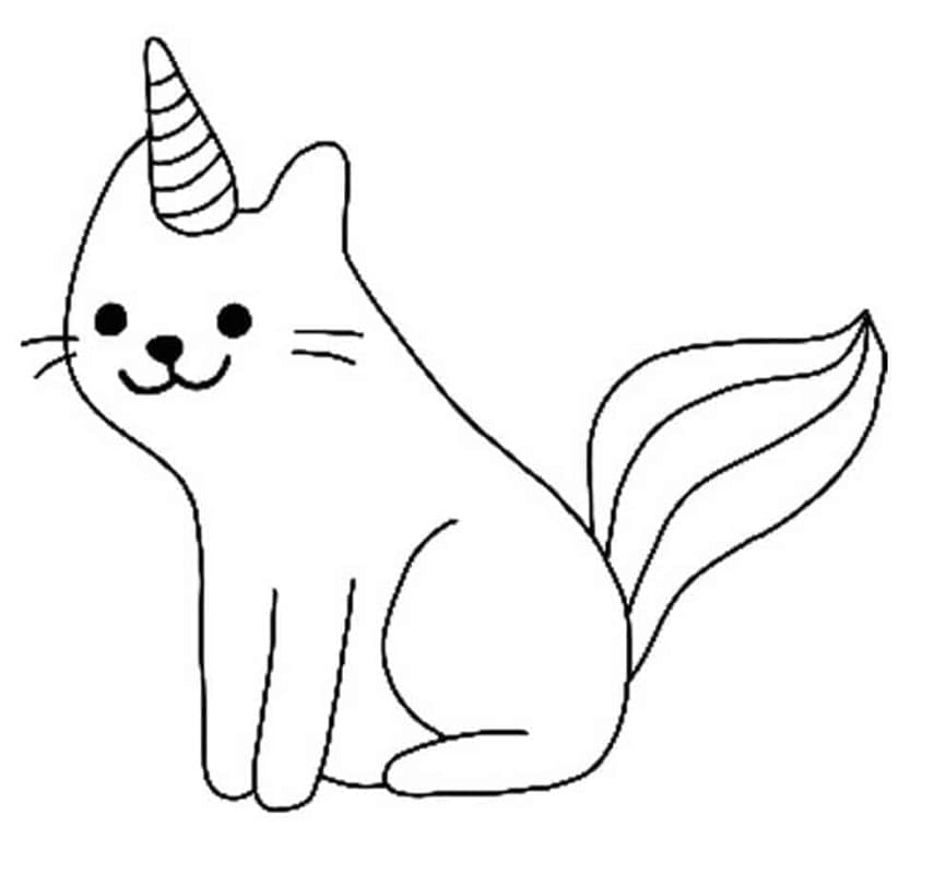 Druckbare Einhornkatze ausmalbilder