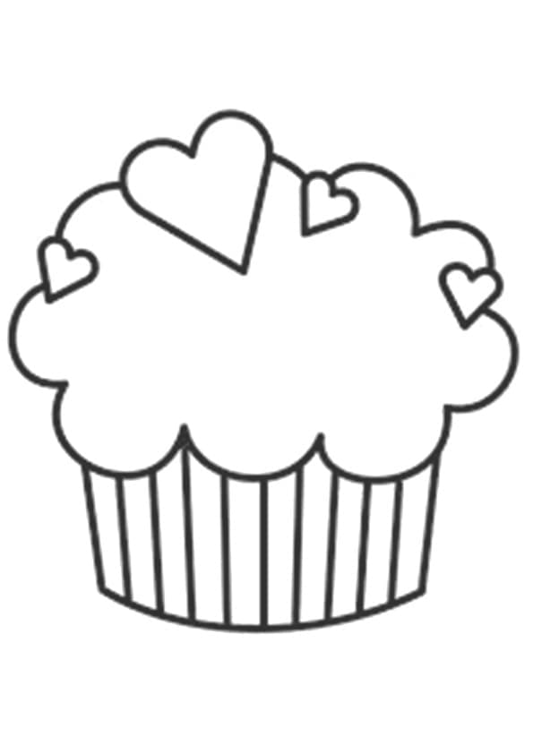 Druckbarer Cupcake für Kinder ausmalbilder