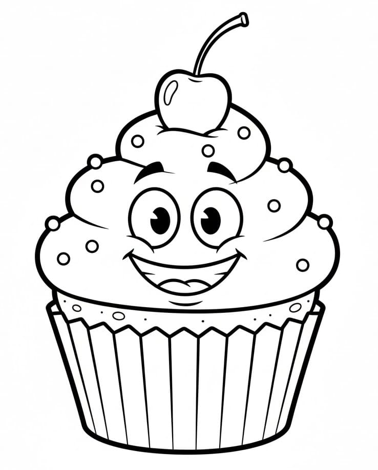 Druckbarer Cupcake ausmalbilder