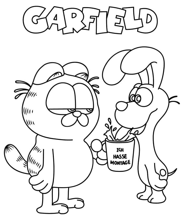 Druckbarer Garfield ausmalbilder