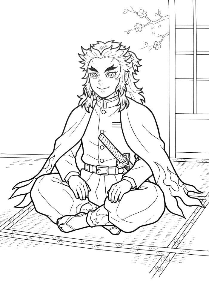 Druckbarer Kyojuro ausmalbilder