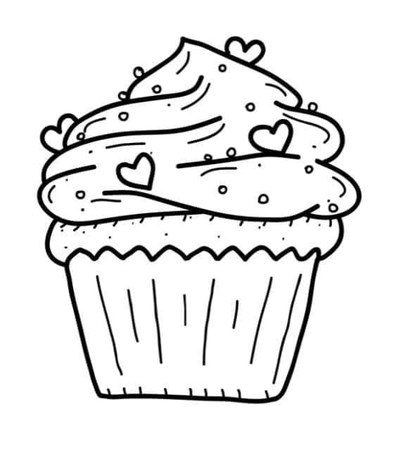 Druckbares Cupcake-Bild ausmalbilder