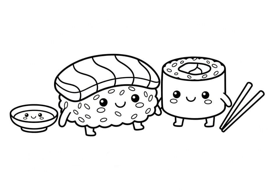Druckbares Sushi Bild ausmalbilder