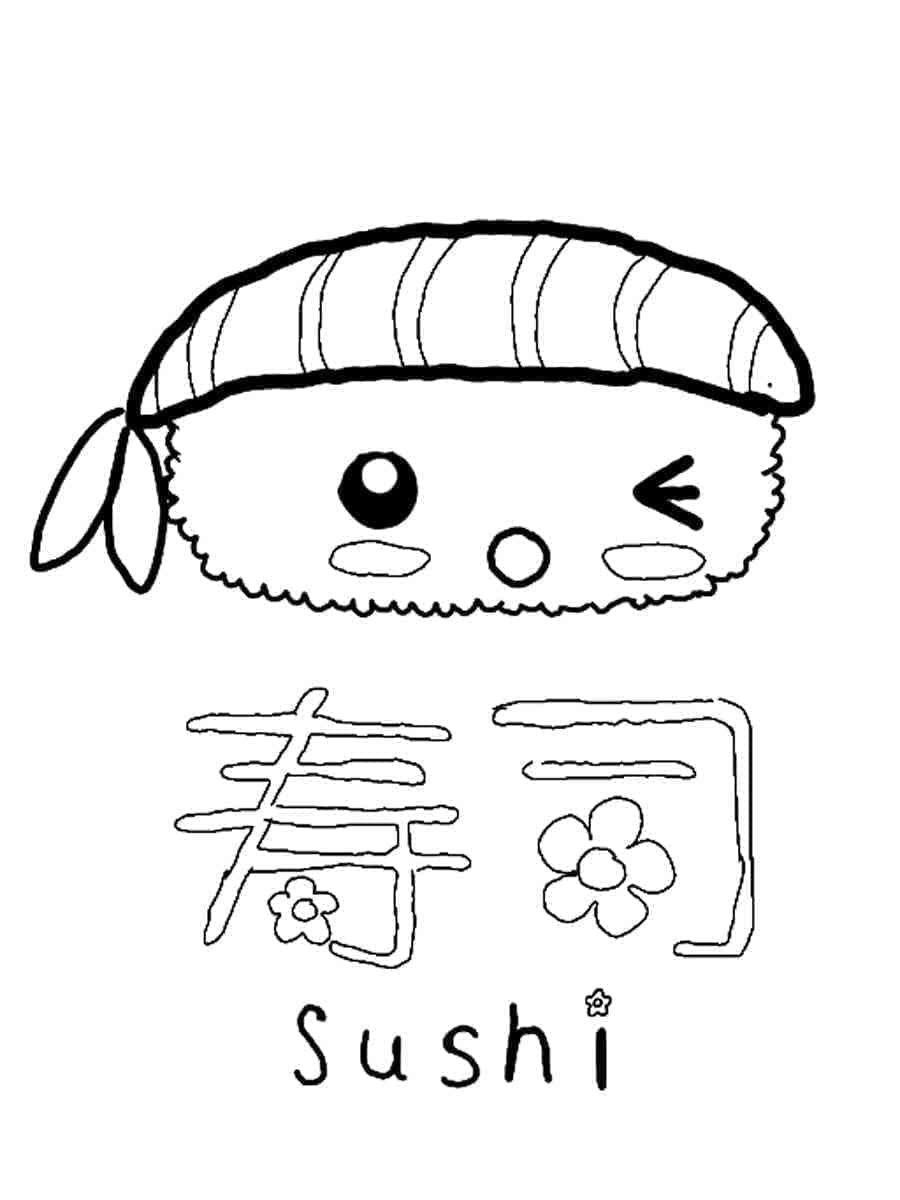 Druckbares Sushi kostenlos ausmalbilder