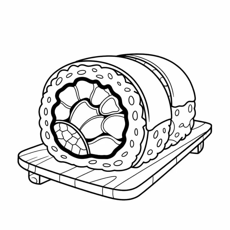 Druckbares Sushi ausmalbilder