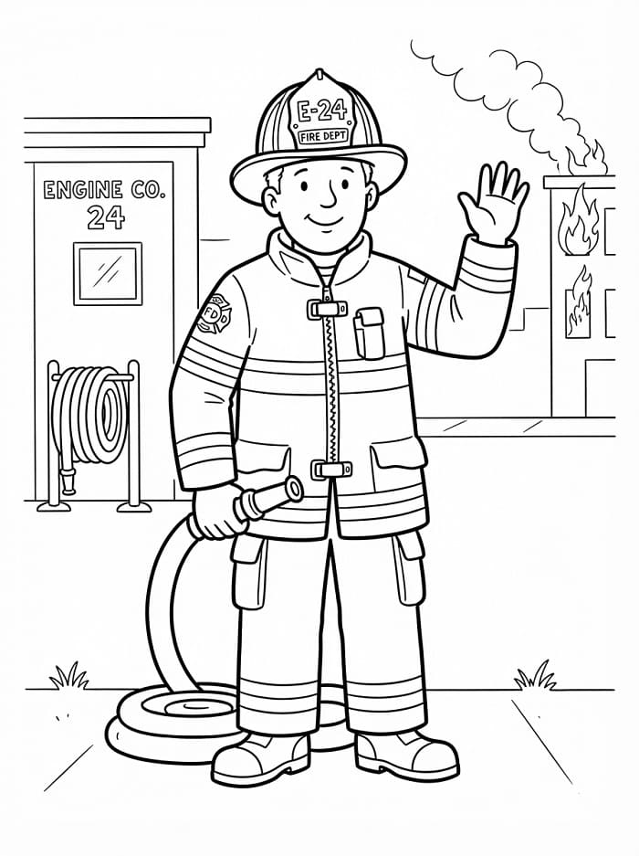 Ein Feuerwehrmann ausmalbilder