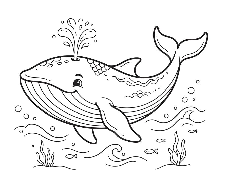 Ein schwimmender Wal ausmalbilder
