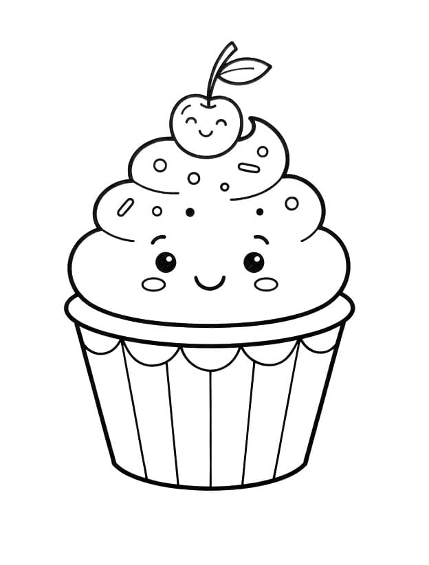 Ein süßer Cupcake ausmalbilder