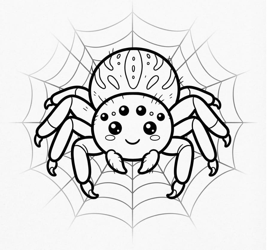Eine niedliche Spinne ausmalbilder