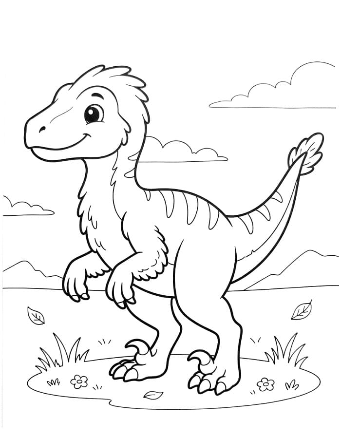 Einfacher Velociraptor ausmalbilder