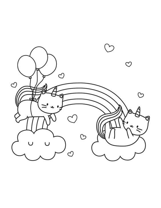 Einhornkatzen-Bild ausmalbilder