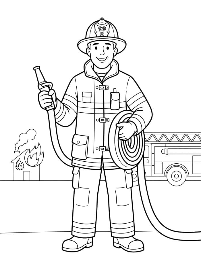Erstaunlicher Feuerwehrmann ausmalbilder