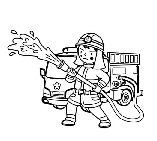 Feuerwehrmann für 4-jährige Kinder ausmalbilder