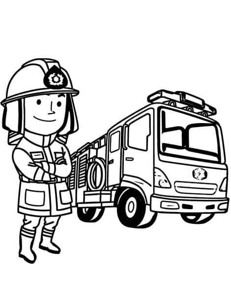 Feuerwehrmann für 5-jährige Kinder ausmalbilder