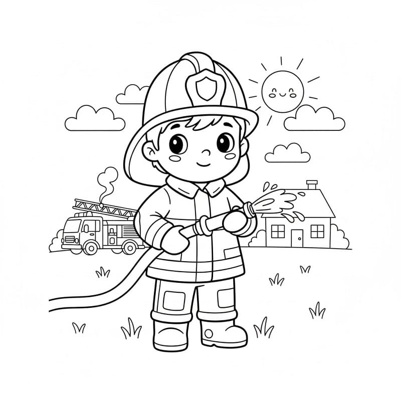 Feuerwehrmann für Kinder ausmalbilder