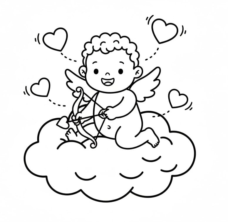 Fliegender Amor ausmalbilder