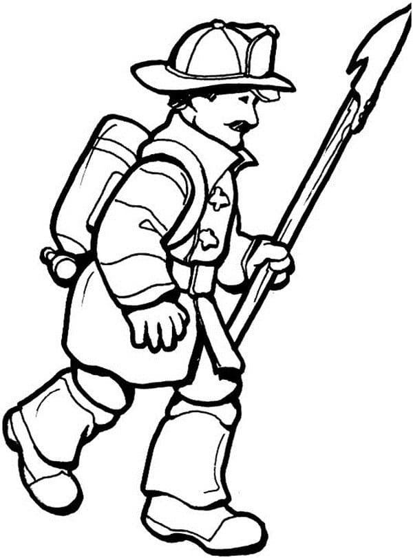Frei druckbarer Feuerwehrmann ausmalbilder
