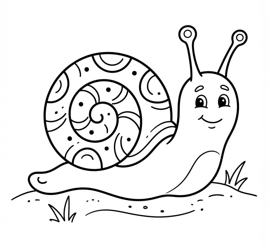 Fröhliche Schnecke ausmalbilder