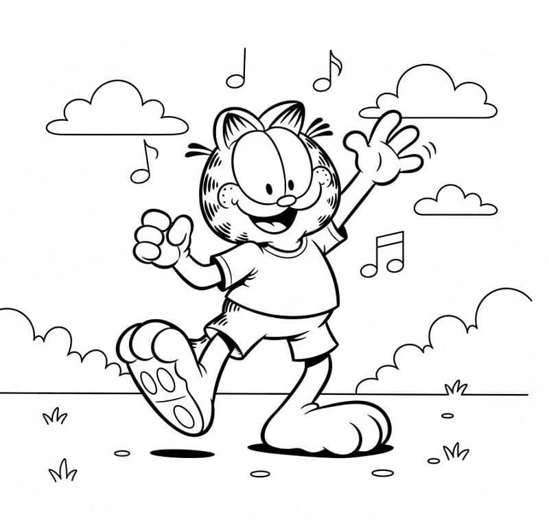 Garfield drucken ausmalbilder