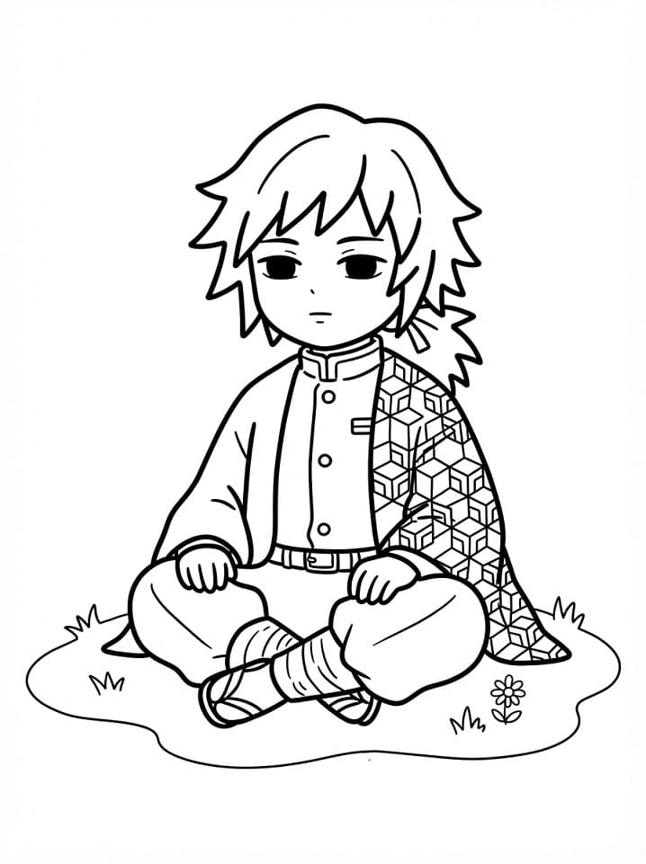 Giyu Tomioka aus Demon Slayer ausmalbilder