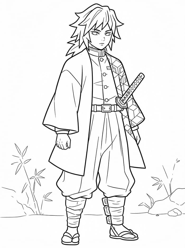 Giyu Tomioka aus der Serie Demon Slayer ausmalbilder