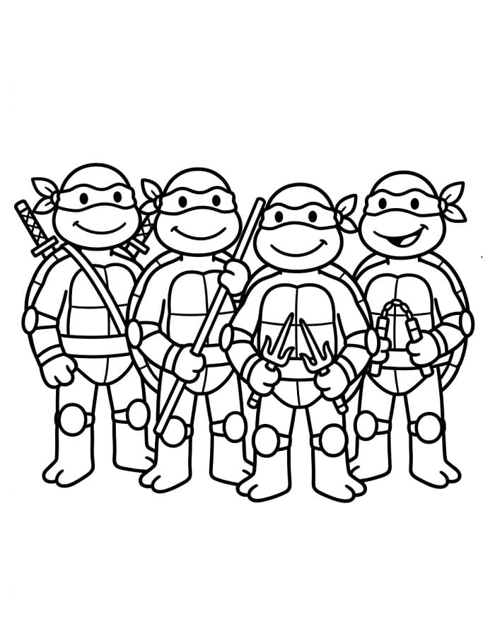 Gratis ausdruckbare Ninja Turtles ausmalbilder