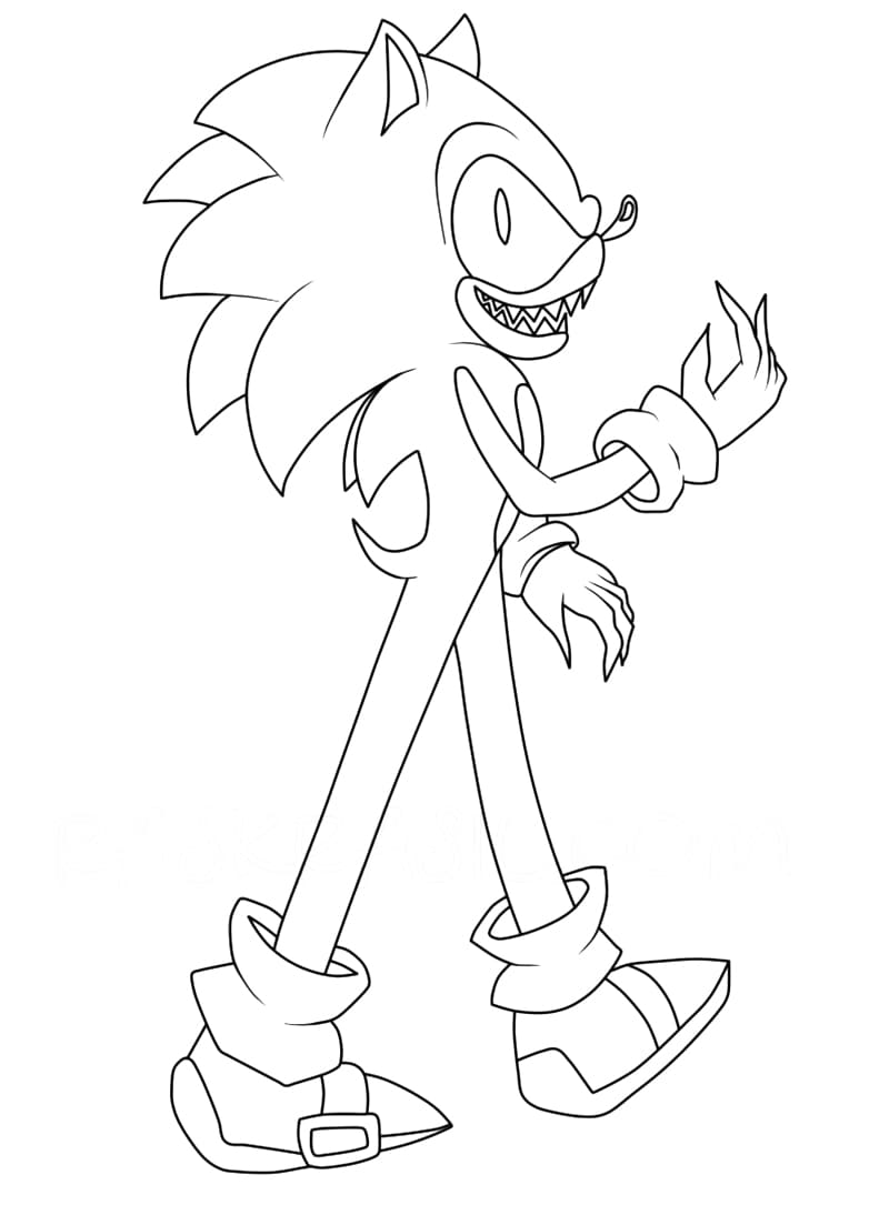 Gratis ausdruckbarer Sonic Exe ausmalbilder