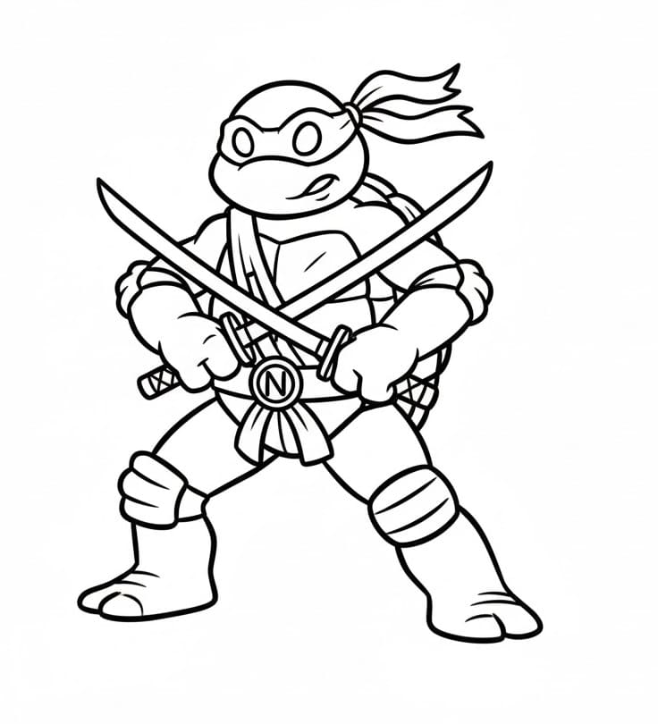 Gratis ausmalbare Ninja Turtles ausmalbilder