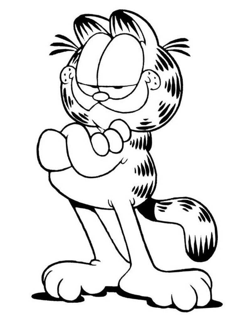 Gratis ausmalbarer Garfield ausmalbilder