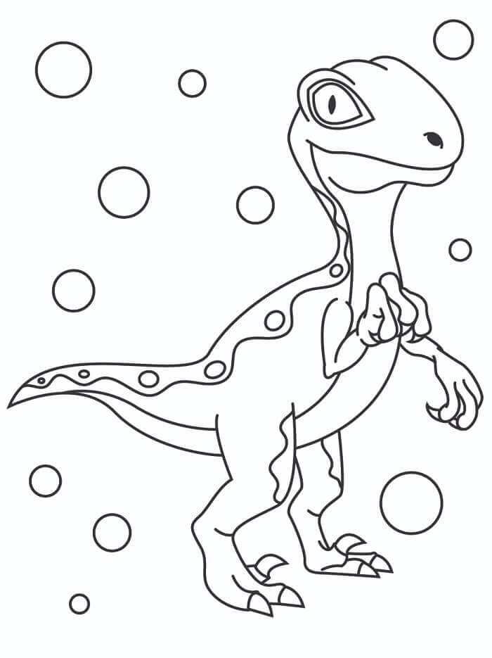 Gratis ausmalbarer Velociraptor ausmalbilder