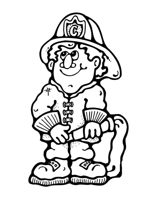 Gratis druckbarer Feuerwehrmann ausmalbilder