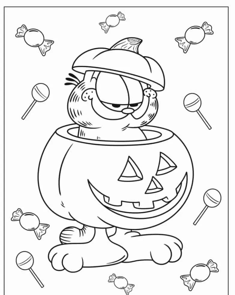 Gratis druckbarer Garfield ausmalbilder