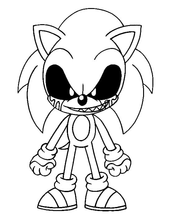Gratis druckbarer Sonic Exe ausmalbilder