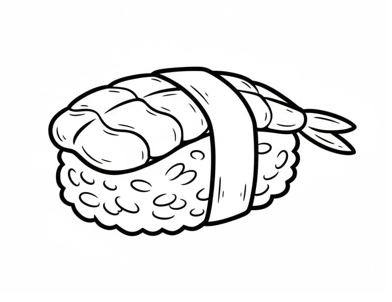 Gratis druckbares Sushi ausmalbilder