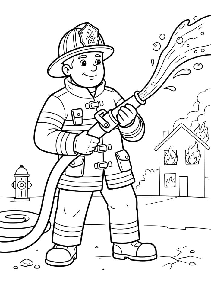 Großartiger Feuerwehrmann ausmalbilder