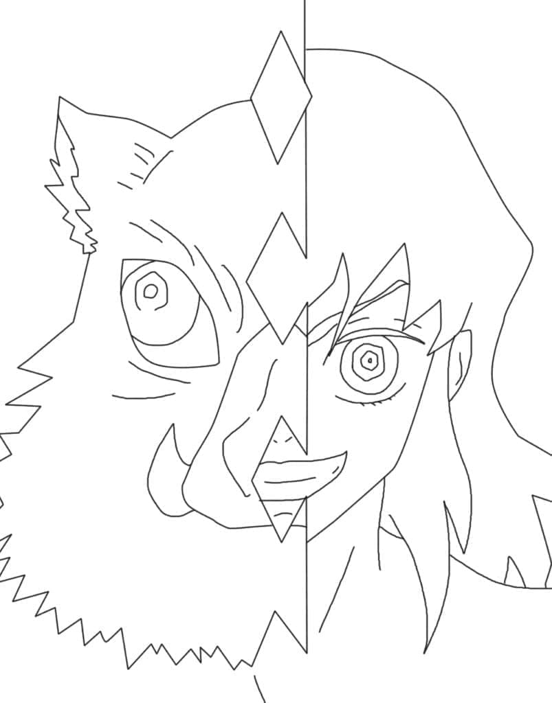 Inosuke von Demon Slayer ausmalbilder