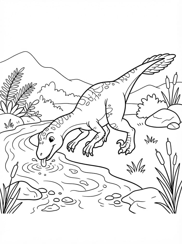 Jagender Velociraptor ausmalbilder