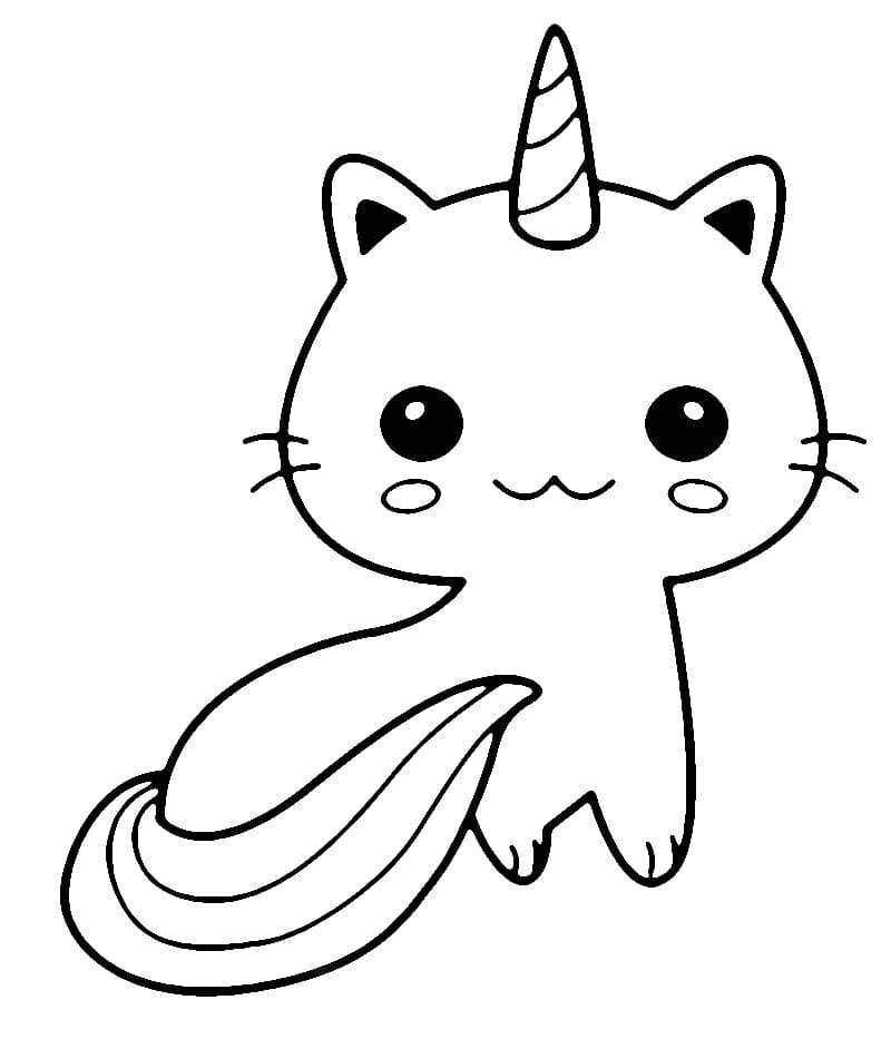 Kostenlos druckbare Einhornkatze ausmalbilder