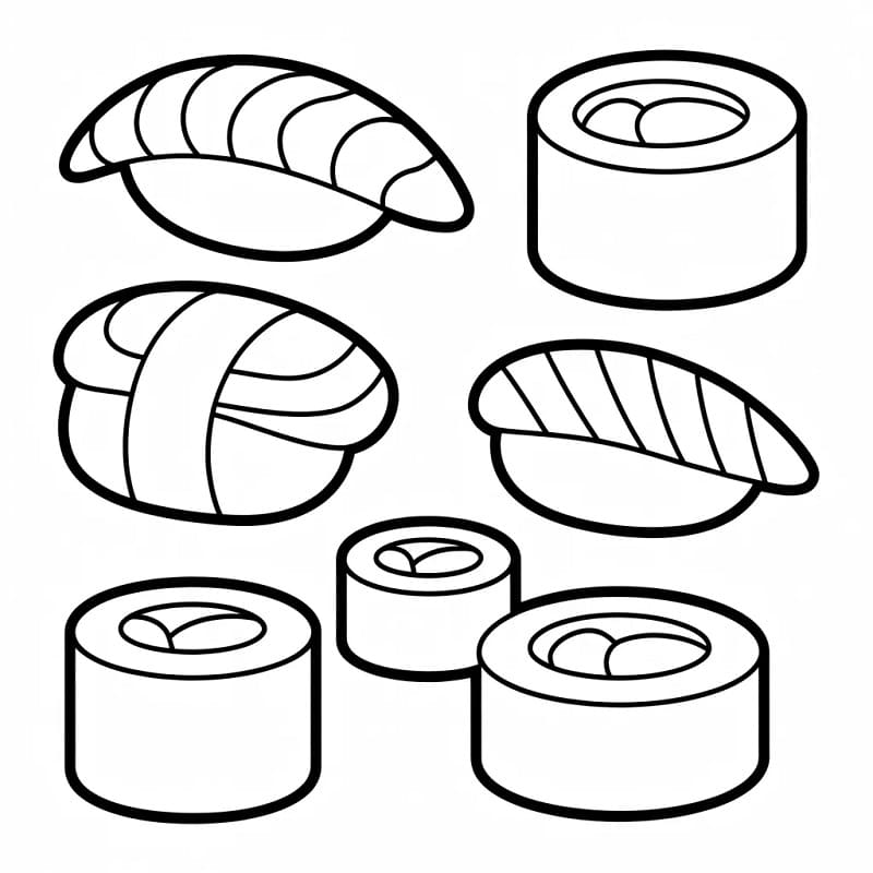 Sushi ausmalbilder