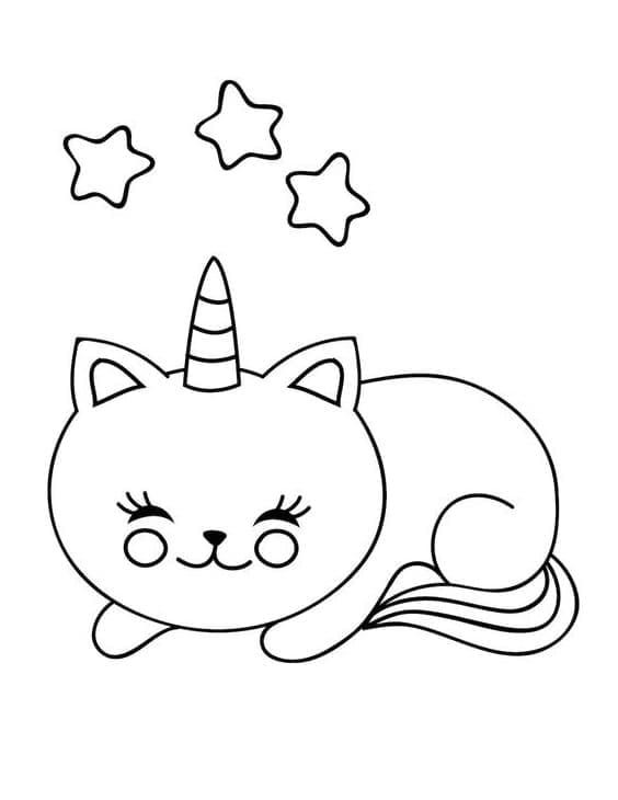Kostenlose Einhornkatze zum Drucken ausmalbilder