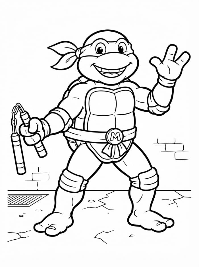 Kostenlose ausdruckbare Ninja-Turtles-Vorlage ausmalbilder