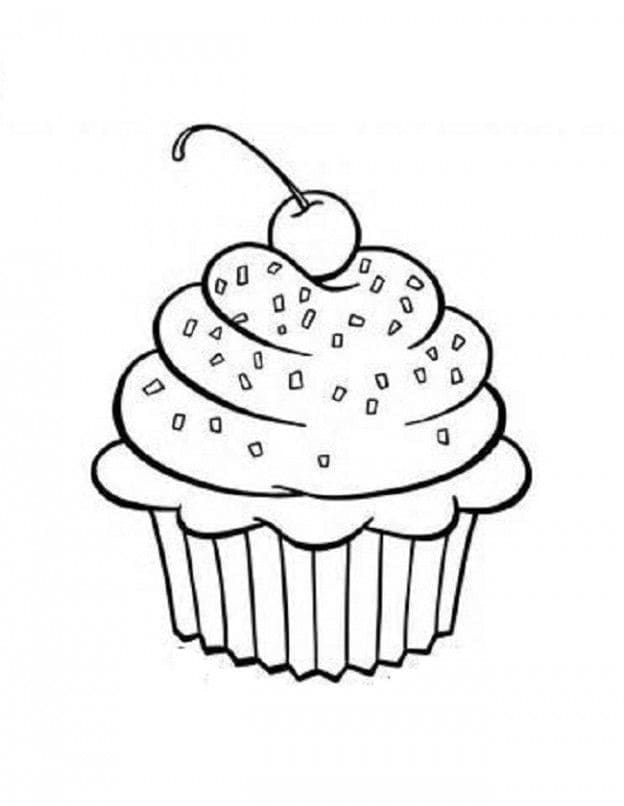 Kostenloser Cupcake zum Drucken ausmalbilder