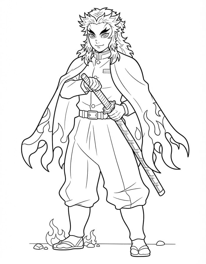 Kyojuro Rengoku ausmalbilder